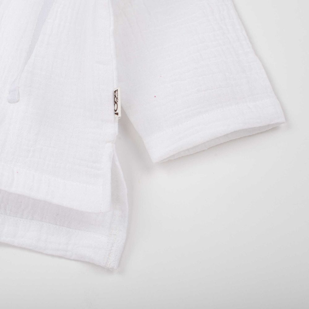 Рубашка муслиновая с капюшоном "Молоко" 7+