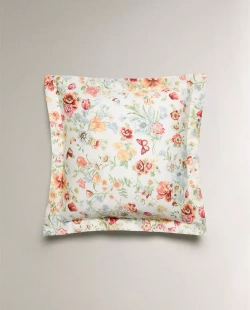 ZARA HOME НАВОЛОЧКА С ЦВЕТОЧНЫМ УЗОРОМ, ЖЕЛТОВАТО-БЕЛЫЙ