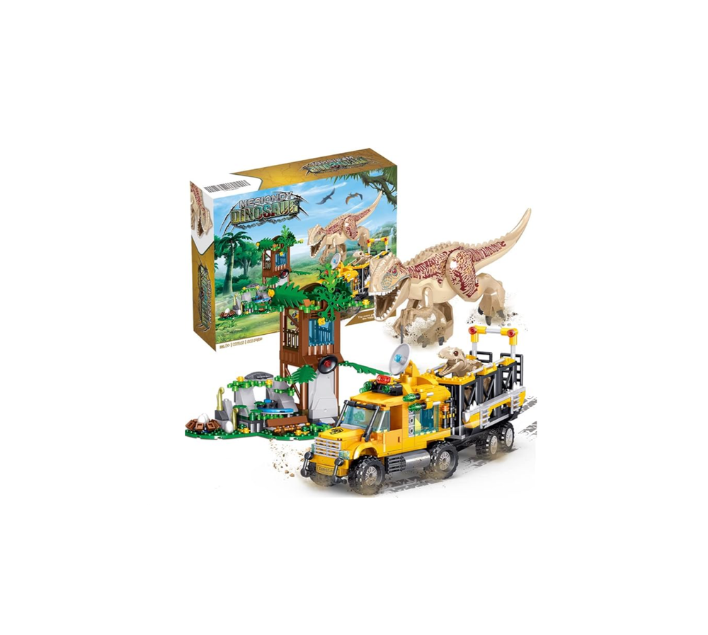 Набор строительных блоков Mesiondy Dinosaurs, игрушки динозавров для возраста 8–14 лет, мир парка динозавров, подарки на день рождения для мальчиков и девочек (546 шт.)