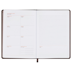 Еженедельник недатированный, B5, 64л., твердый переплет, кожзам, BG "Vienna.Dark brown", коричневый