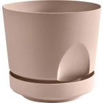 Кашпо для цветов пластиковое 0,8л d-13см «Тренд» с поддоном Фраппе
