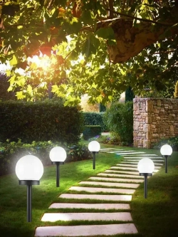 Светильник ШАР уличный на солнечной батарее 8 шт, белое свечение для ландшафта