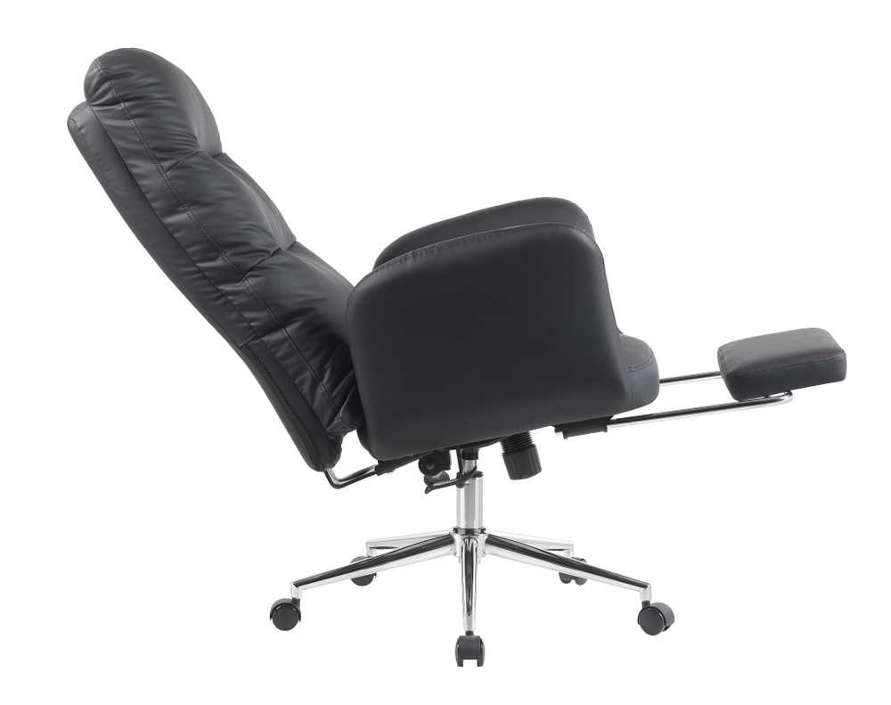 Кресло руководителя TopChairs Solid NC с оттоманкой черный