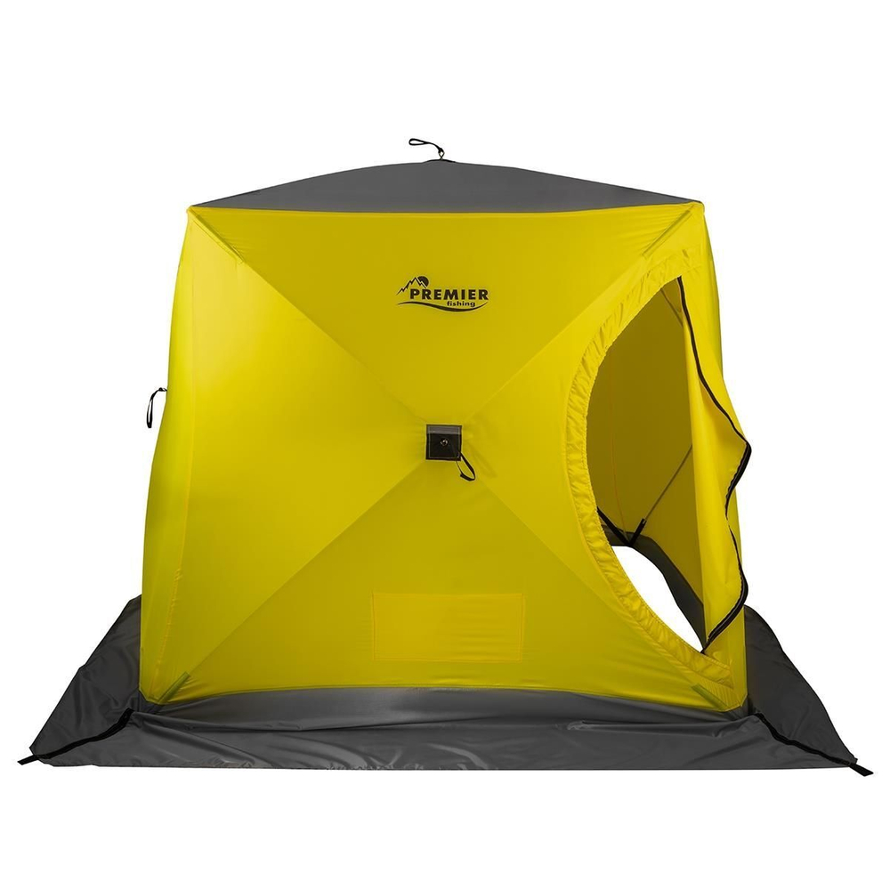 Палатка зимняя утепленная Premier Fishing Куб-2 желтый/серый (PR-WFSCI-180YG)