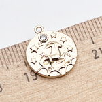 Подвеска Знак Зодиака Козерог, цвет золото, фианит, размер 16*14 мм, цена за 1 шт