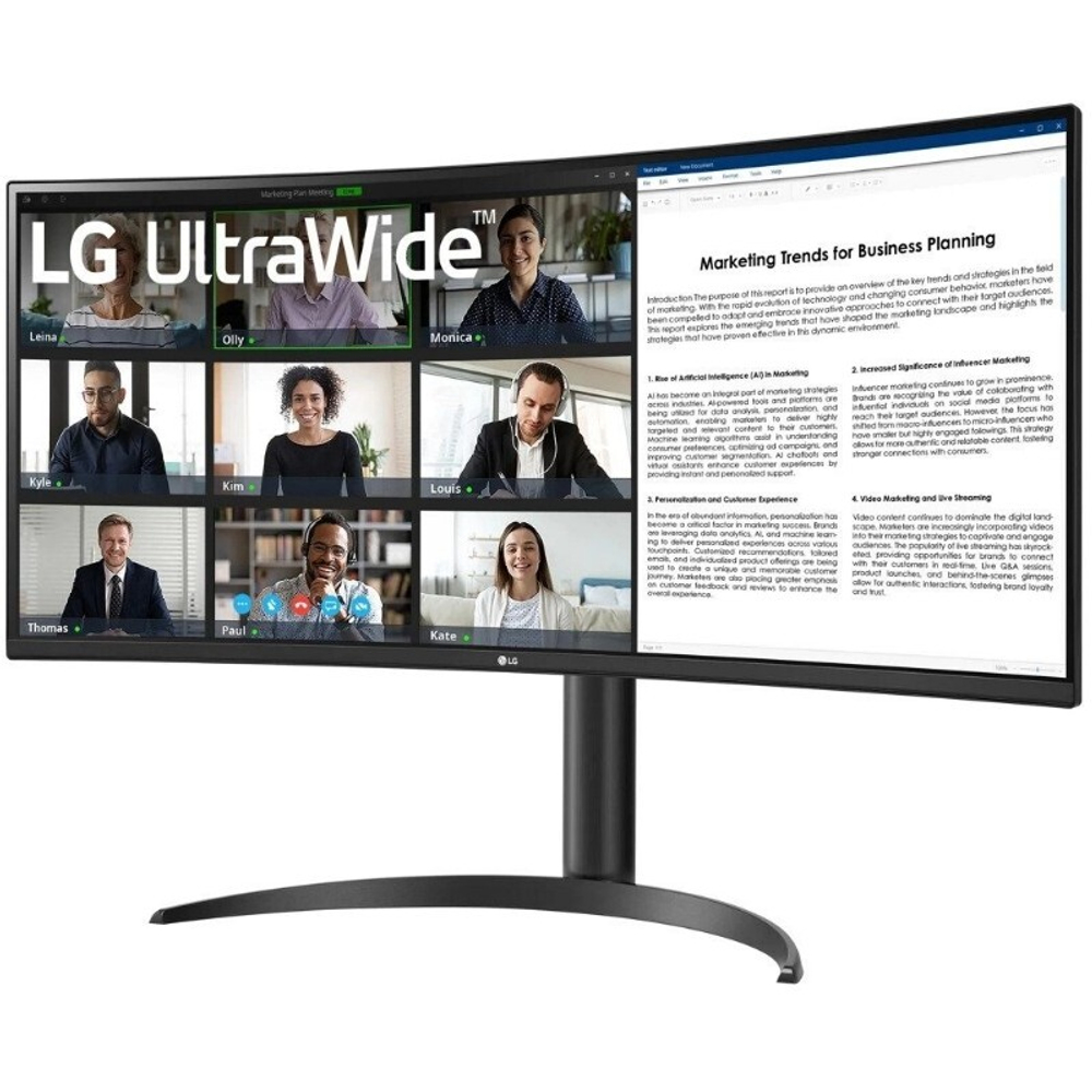 Монитор LG 34" UltraWide 34WR55QK-B VA LED 21:9 WQHD 3440x1440 100Hz, 5мс, черный
