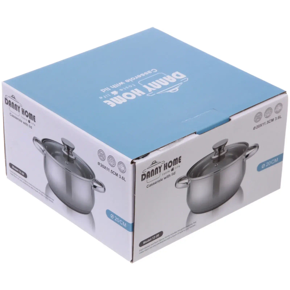 Кастрюля из нержавеющей стали OLIVIA 3,6 л, индукция, DH12-20