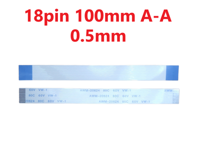Шлейф FFC 18-pin Шаг 0.5mm Длина 10cm Прямой A-A AWM 20624 80C 60V VW-1