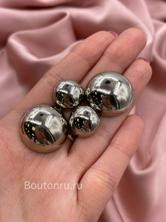 Пуговицы полусфера серебристая