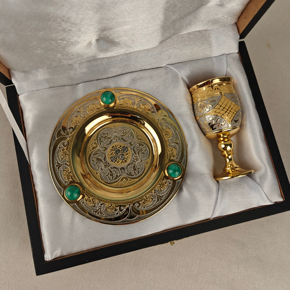 Набор с рюмочкой "Малахитовый"