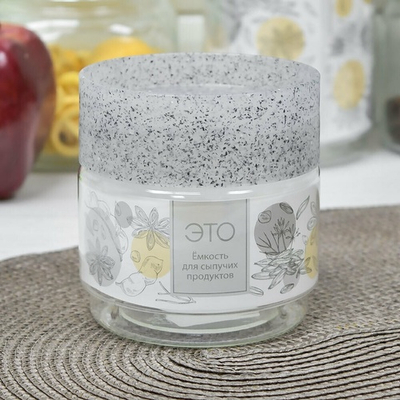 Емкость для сыпучих продуктов 0,5л "Asti" (гранит светло-серый)