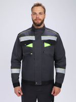 Костюм Ховард-1 (тк.Смесовая,240) брюки, т.серый/черный/лимонный