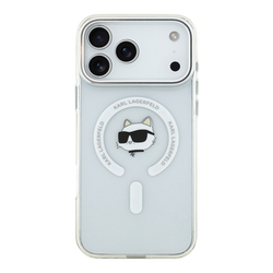 Lagerfeld для iPhone 17 Pro Max чехол IML NFT Choupette Head Metal camera Hard White (MagSafe)