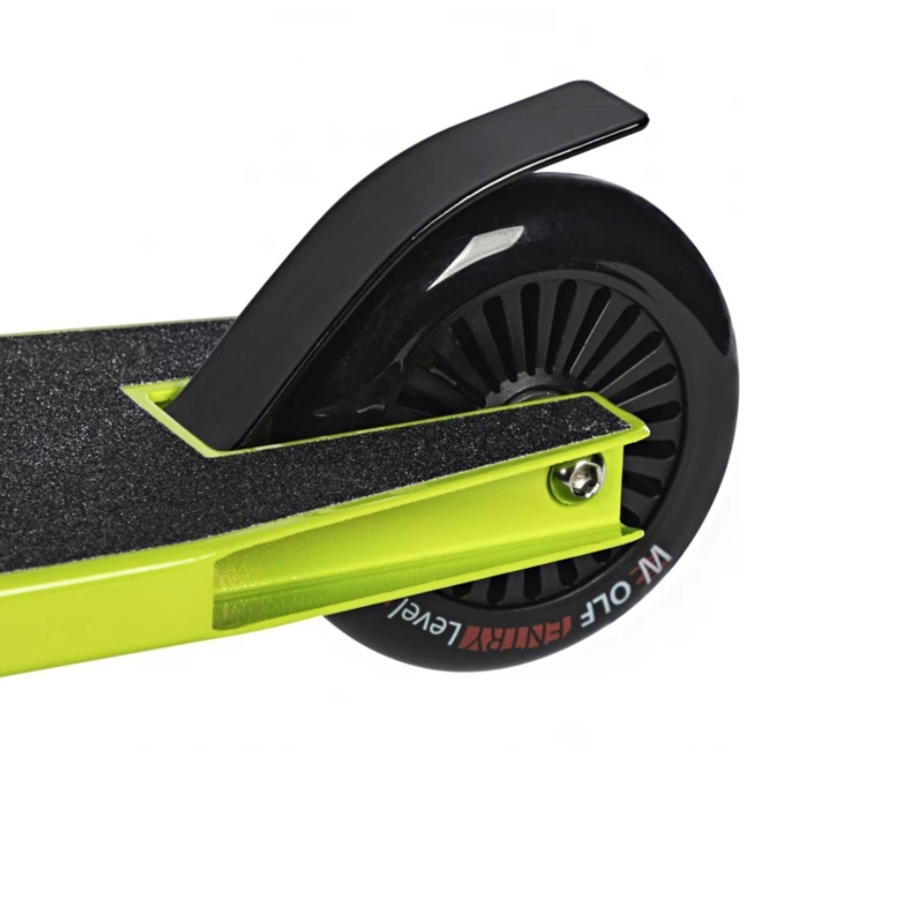 Самокат трюковый Novatrack Wolf 10, 100 мм, зеленый