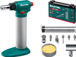KRAFTOOL Multi torch, 30 - 150 Вт, 1300°С, набор 8 в 1: горелка, фен, пьезоподжиг, газовый паяльник (55506-H8)
