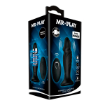 Черная анальная вибропробка 12,4см с пультом ДУ Mr.Play Powerfull Vibrating Anal Plug BI-040085W-MR