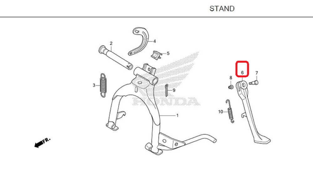 50530-K0G-900. BAR COMP., SIDE STAND, Honda C125