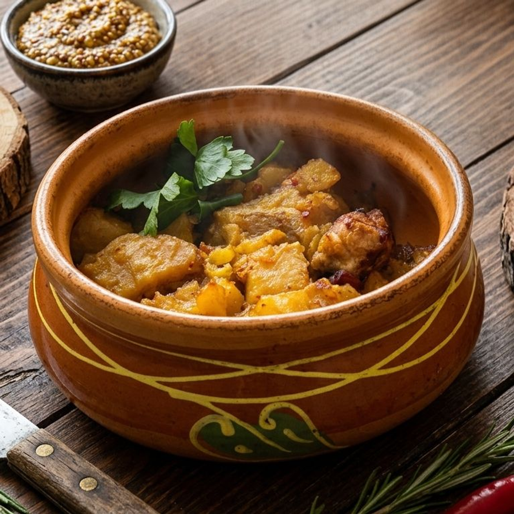 Жаркое из свинины томлёное в печи