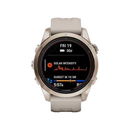 Умные часы Garmin Fenix 7S Pro, 42mm, Sapphire Solar Soft Gold with Light Sand Band (010-02776-15)