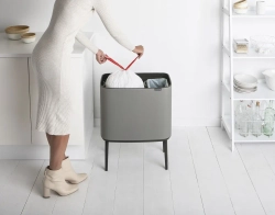 Brabantia Bo Touch 11+23л мусорный контейнер для минерального бетона серый
