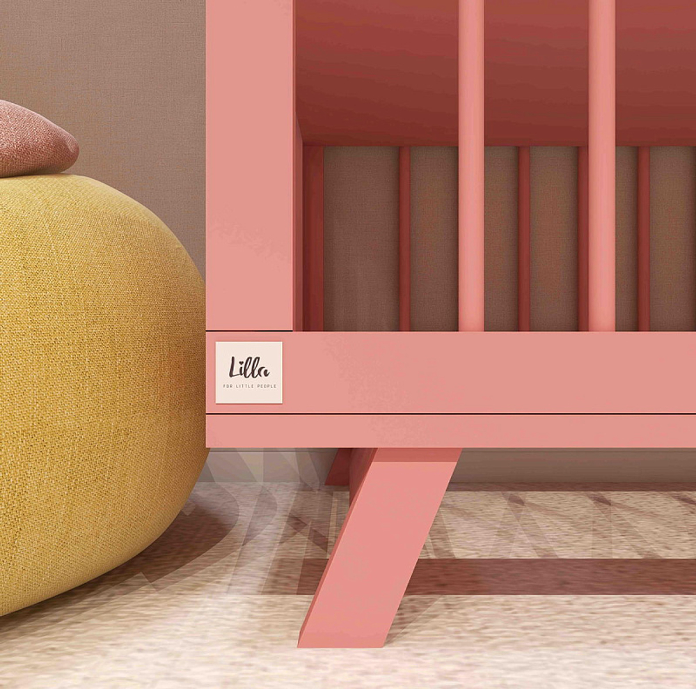 Кроватка детская Lillaland Lilla Aria с маятником Antique Pink