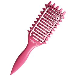 Щетка массажная Harizma Nylon, 9 рядов, розовая (h10687-06)