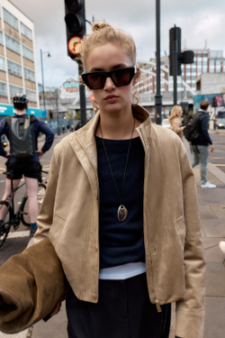 ZARA КУРТКА ИЗ ИСКУССТВЕННОЙ ЗАМШИ, РЫЖЕВАТО-КОРИЧНЕВЫЙ