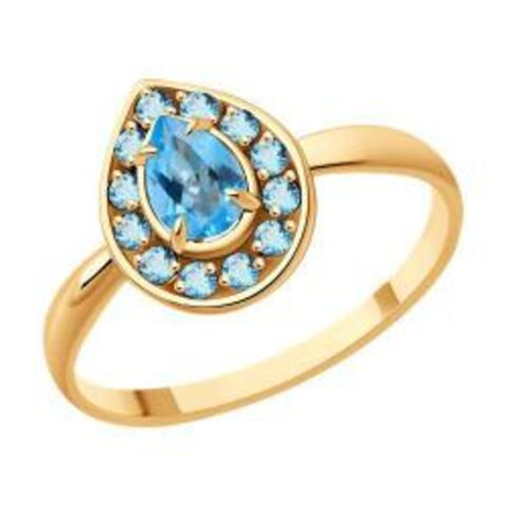 Кольцо из золота с топазами