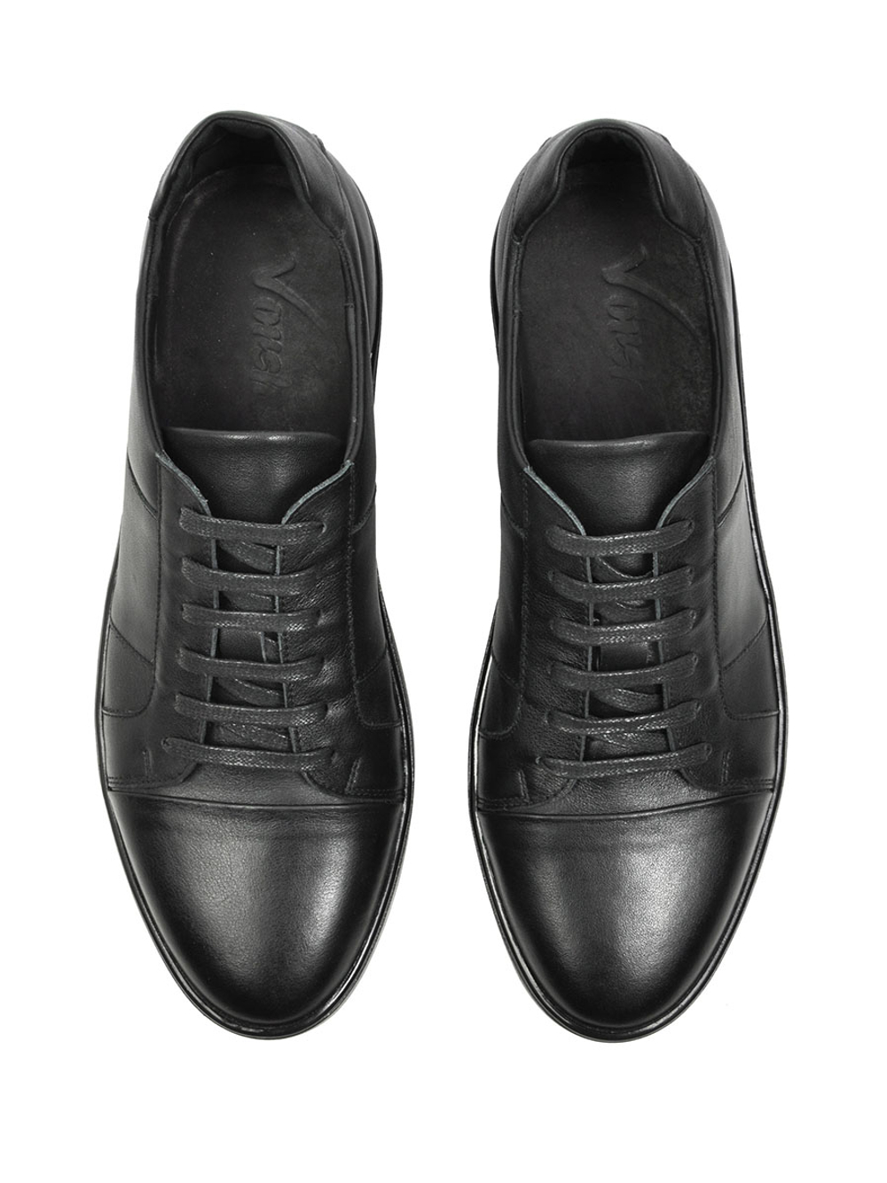 Кеды черные для мужчин из натуральной кожи  V533 Vorsh