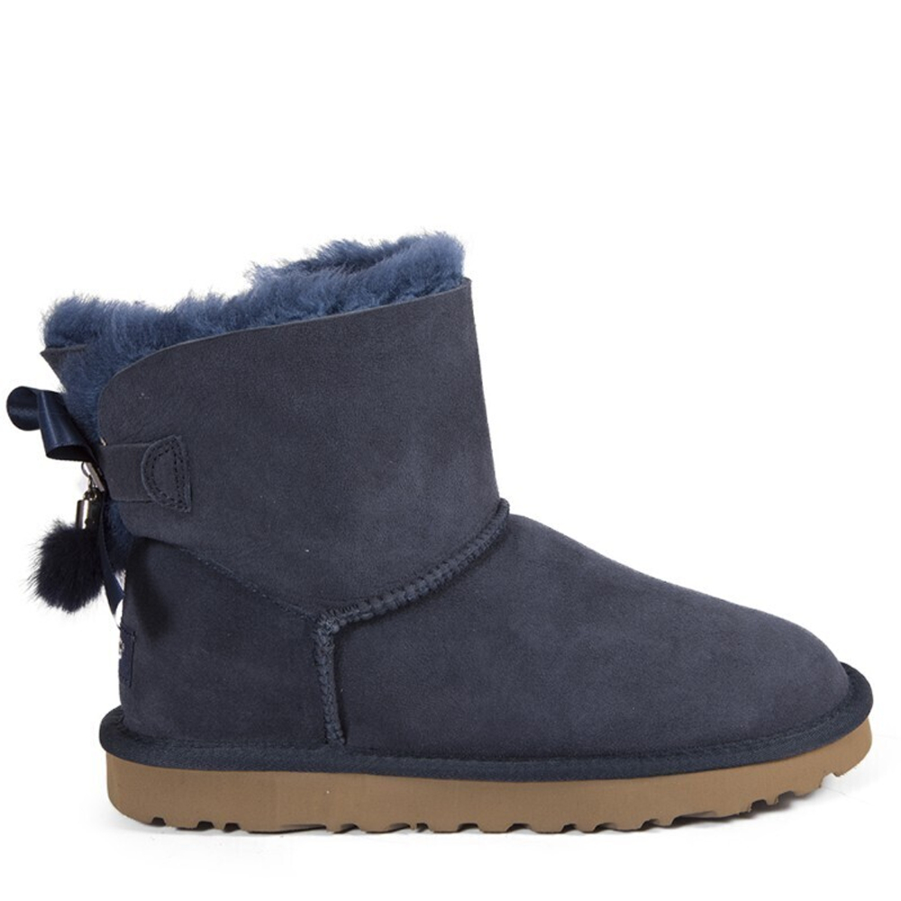 Угги Mini Bailey Bow Fur Brush Boot Navy