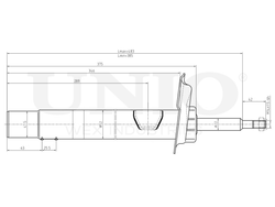 Амортизатор газовый передней подвески правый UNIO SAB-10091