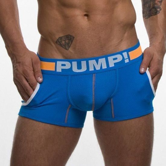 Мужские трусы боксеры голубые c карманами Pump Blue Boxer 114