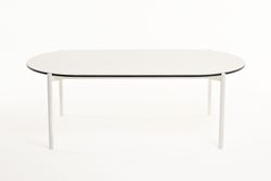 "Диего" журнальный стол из HPL 120х60 H40, каркас белый муар, цвет "молочный"