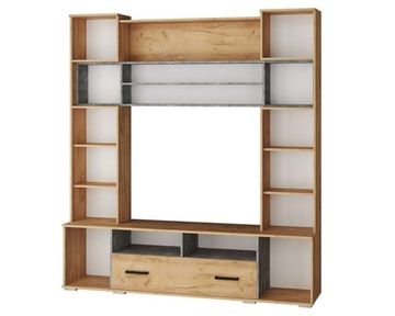 Гостиная модульная ОСКАР-18-5 дуб крафт золотой / ателье светлое