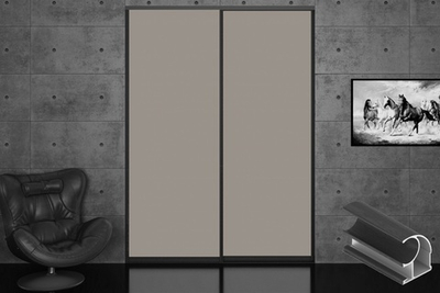 Дверь-купе 2850*600(700,800,900) мм, черный велюр, Фантом LAMARTY