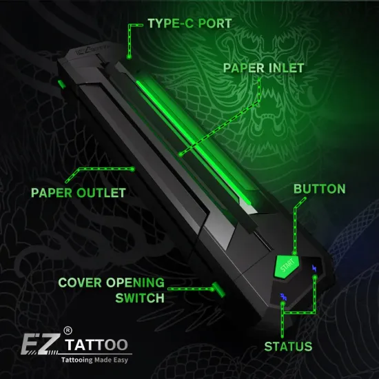 Беспроводной трансферный принтер EZ Wireless Tattoo Transfer Stencil Printer
