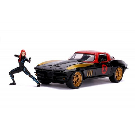 Avengers - автомобиль Chevy Corvette 1966 1:24 + фигурка Черной вдовы 3225014