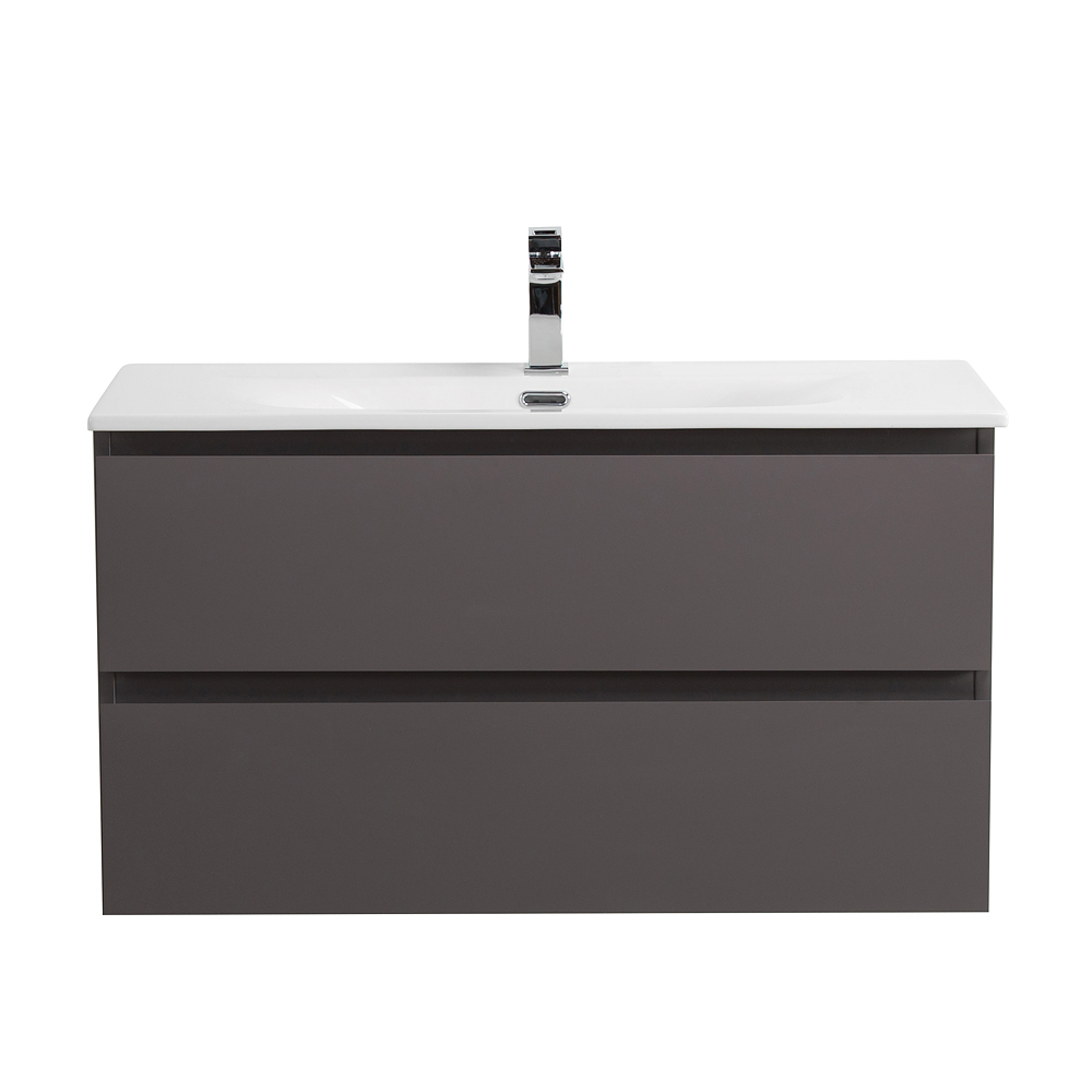 Тумба с раковиной подвесная BelBagno KRAFT-800-2C-SO-GSO Темно-Серый матовый, раковина белая BB-8099-80