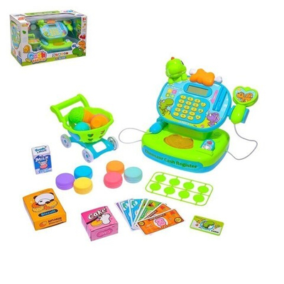 Касса Дракоша с тележкой, продуктами и аксессуарами, световые и звуковые эффекты