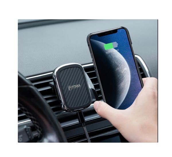 Автомобильный держатель Pitaka New MagMount QI Car Vent CM3001Q (black)