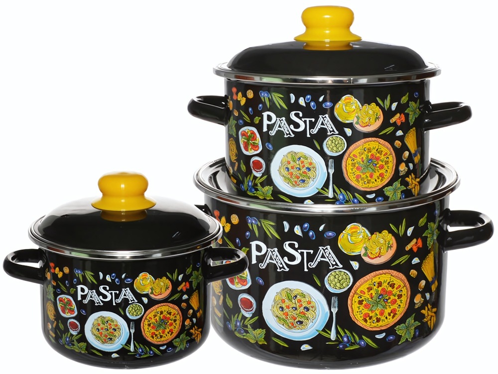 Набор кастрюль "Pasta" №19 чёрный