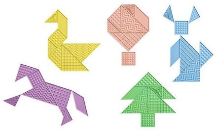 Танграм тактильный (35 дет. Эко-пластик). Набор с карточками