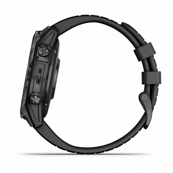 Умные часы Garmin Fenix 7 Pro Sapphire Solar титановый угольно-серый DLC с черным ремешком