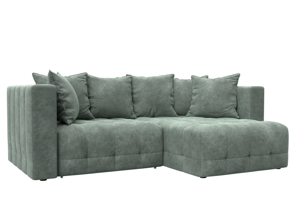 Диван угловой Лига-052 НПБ угол универсальный, BRUT 08 ВЕЛЮР зеленый