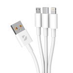 Дата-кабель 3 в 1: micro-USB, Type-C, Ligthning, 1.2м, белый