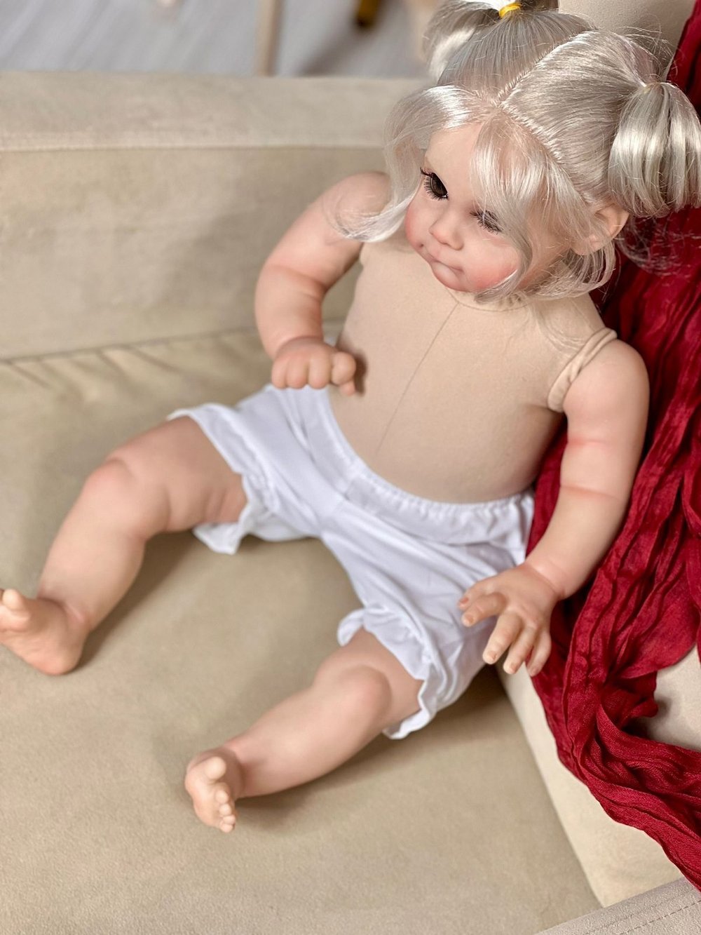 Кукла Реборн мягконабивная 60см без одежды (FA-597W)