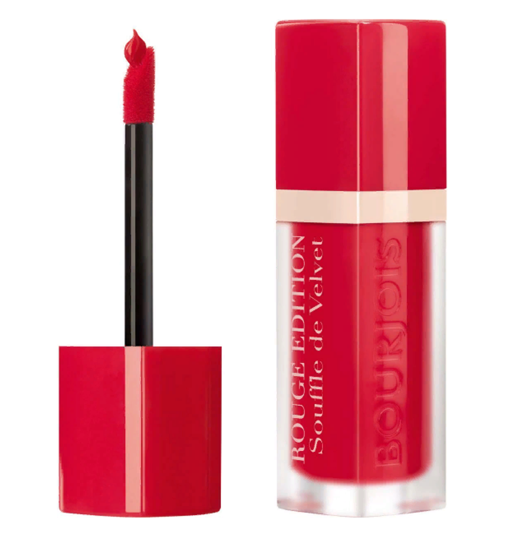 %%Bourjois Флюид для губ Rouge Edition Souffle de Velvet, бархатный, тон №06, Cherry Leaders, 8 мл