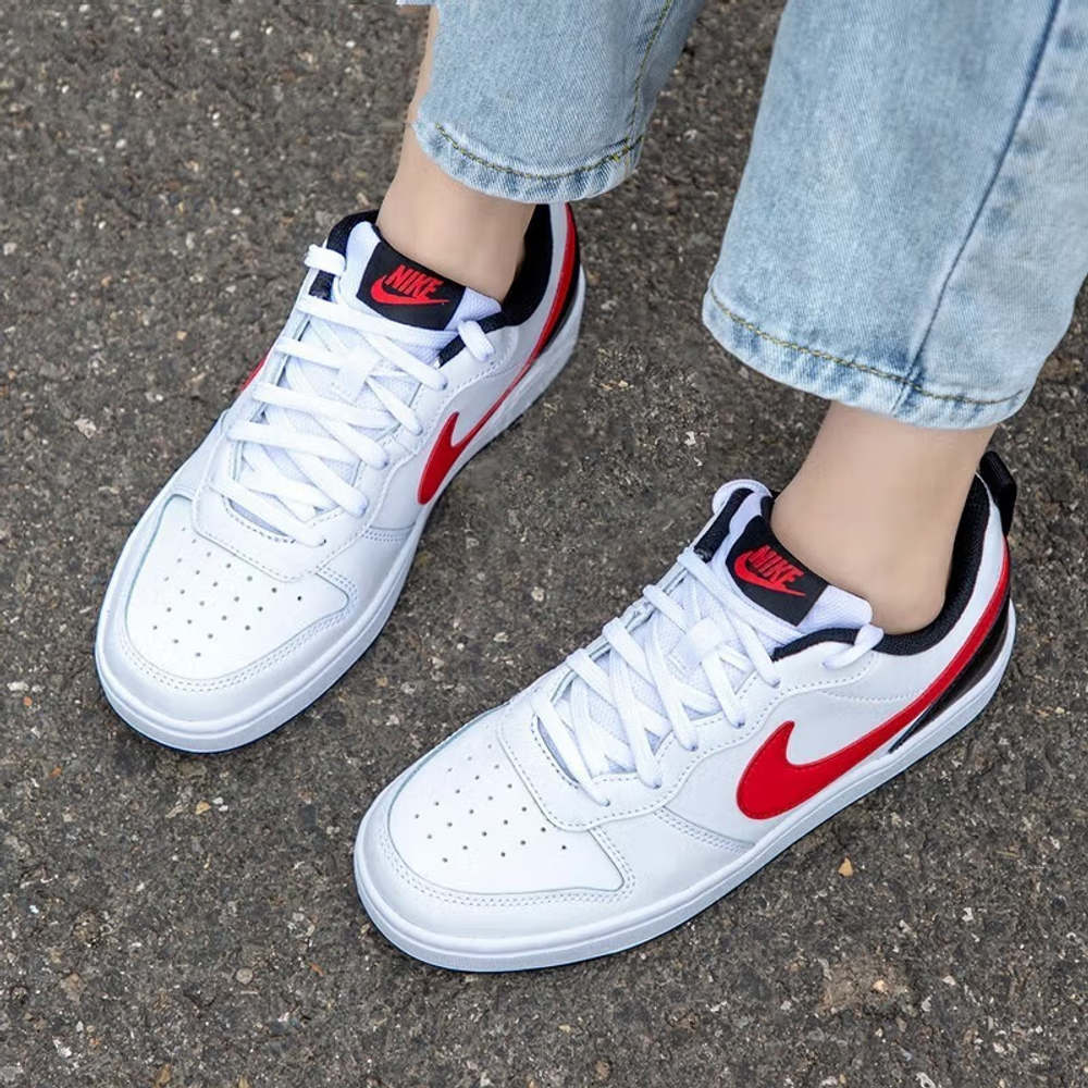 Женские кроссовки Nike Court Borough Low 2 'Summit White University Red' BQ5448-110