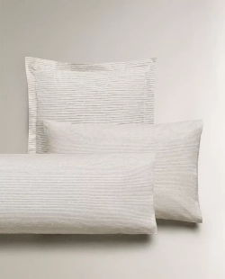 ZARA HOME НАВОЛОЧКА ИЗ ХЛОПКА ПЕРКАЛЯ (200 НИТЕЙ), ЭКРЮ