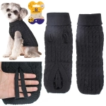 Кофта - свитер для мелких пород собак и кошек «BRO Style», косички, цвет черный, р L